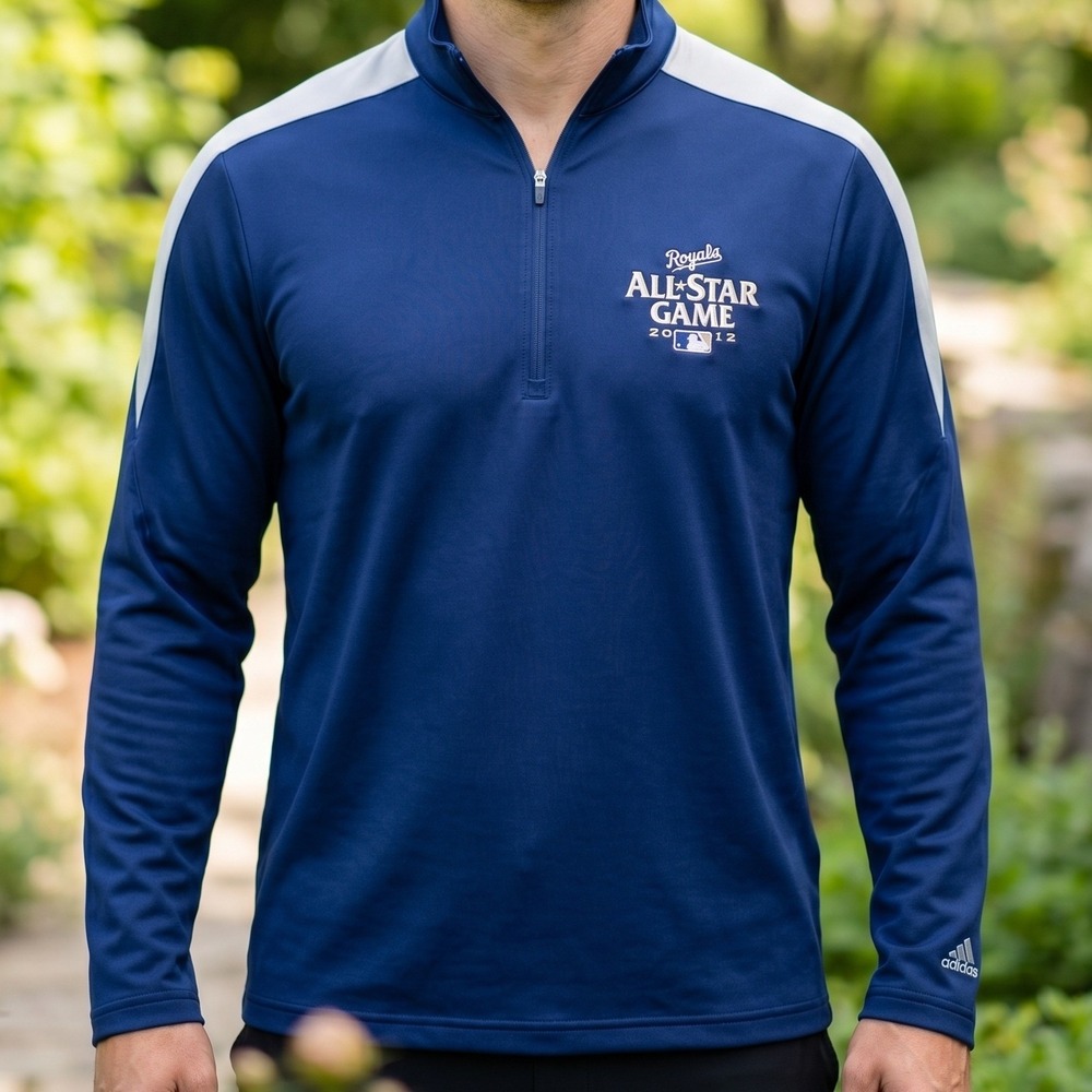 Antigua Mens 2012 MLB All-Star Game Kansas City Royals Quarter Zip Pullover Blue